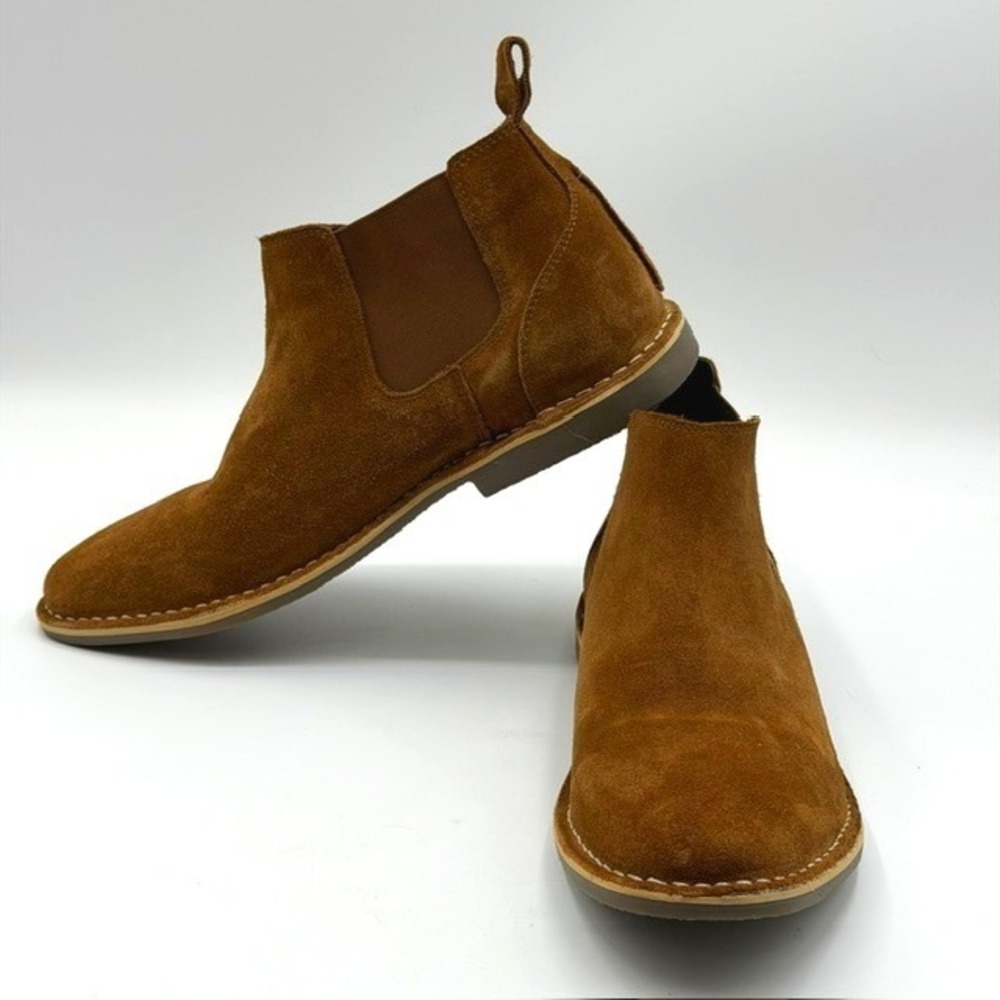 Crevo Denali Mens Chelsea Boots Brown Suede Ankle Pull On Crepe Sole Shoes